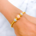 Three-Tone Textured Bangle Bracelet