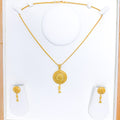 Ornate Floral Pendant 22k Gold Set