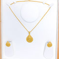 Radiant Pear Drop Pendant 22k Gold Set