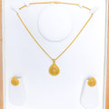 Gorgeous Beaded Teardrop Pendant 22k GoldSet