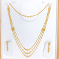 Fancy Beaded 22k Gold Necklace Set