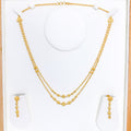 Chic Textured Bead 22k Gold Necklace Set