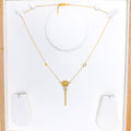 Sleek Multi-Tone Floral 22k Gold Necklace