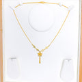 Reflective Blooming Flower 22k Gold Necklace