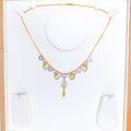 Floral Two-Tone Draped 22k Gold Necklace