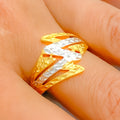 22k-gold-Distinct Bright Lightening Ring 