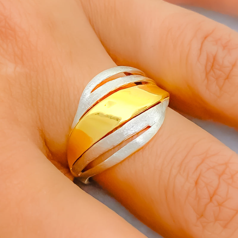 22k-gold-Gorgeous Graceful Satin Finish Ring 
