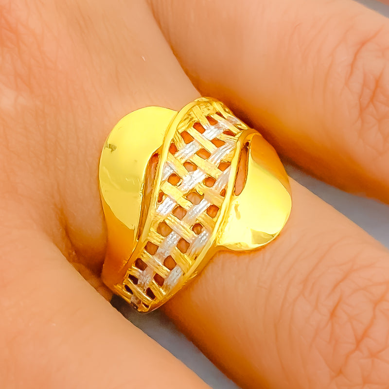 22k-gold-Fancy Versatile Mesh Ring 