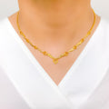 Contemporary Flowing Heart Necklace 22k Gold Set