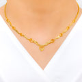 Contemporary Flowing Heart Necklace 22k Gold Set