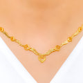 Contemporary Flowing Heart Necklace 22k Gold Set