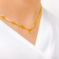 Contemporary Flowing Heart Necklace 22k Gold Set