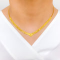 Reflective Interlinked Necklace 22k Gold Set