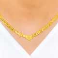 Reflective Interlinked Necklace 22k Gold Set