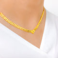 Reflective Interlinked Necklace 22k Gold Set