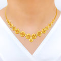 Delightful Satin Finish Heart 22k Gold Necklace