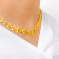 Delightful Satin Finish Heart 22k Gold Necklace