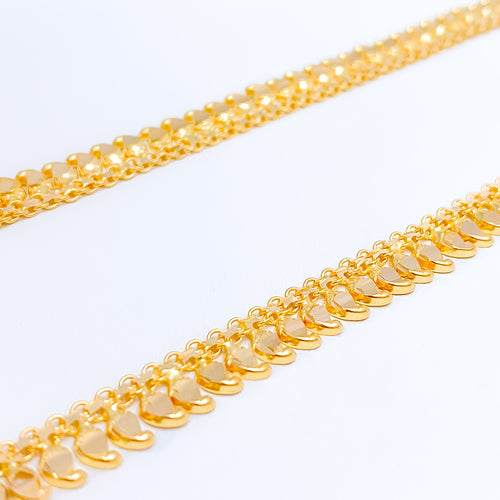 Sleek Reflective 22k Gold Anklets