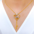 Ritzy Hanging Heart 22k Gold Necklace