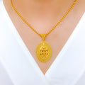 Exclusive Oval Dome 22k Gold Pendant