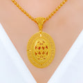 Exclusive Oval Dome 22k Gold Pendant