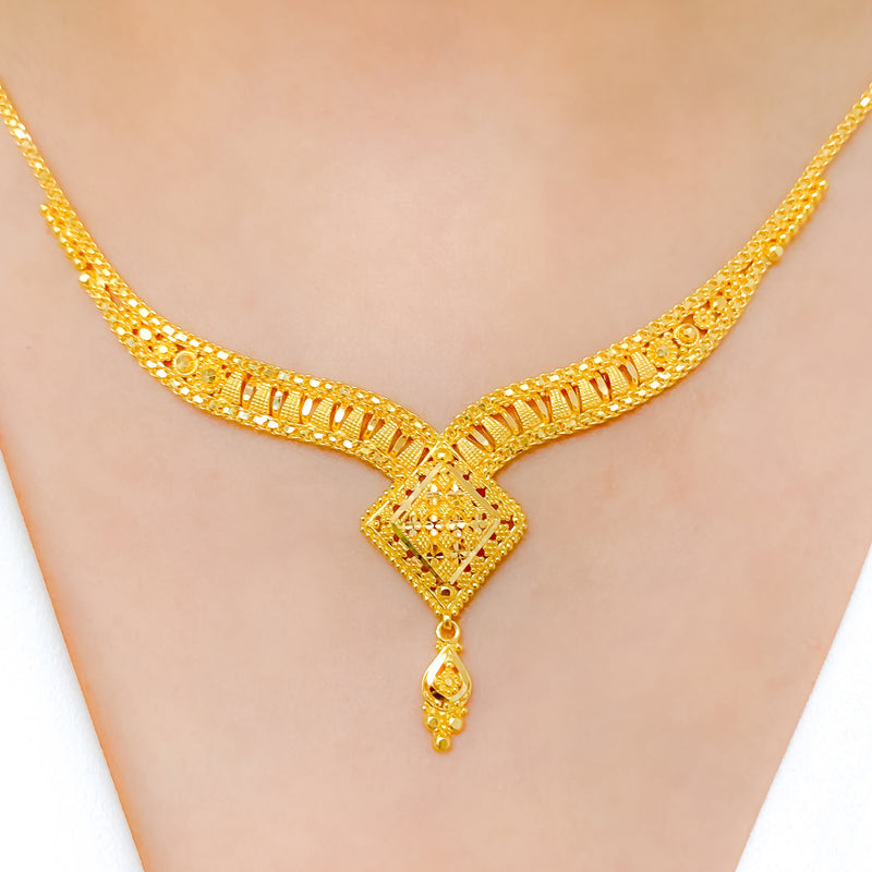 Contemporary Gold Necklace Set