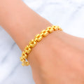 21k-gold-Timeless Chain CZ Bangle Bracelet 
