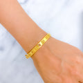 21k-gold-Impressive Roman Number Bangle Bracelet