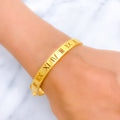 21k-gold-Special Numerical CZ Bangle Bracelet 