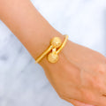 21k-gold-Dressy Striped Spherical Bangle Bracelet 
