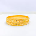 Stylish Reflective 22k Gold Bangle Pair