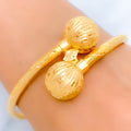 21k-gold-Dazzling Textured Ball Bangle Bracelet 