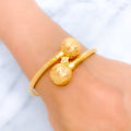 21k-gold-Dazzling Textured Ball Bangle Bracelet 