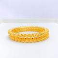 Classic Beaded 22k Gold Bangle Pair