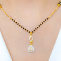 Pyramid Drop Black Bead Necklace