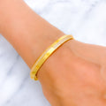 21k-gold-Iconic Alternating CZ Bangle Bracelet   