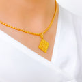 Stylish Square 22k Gold Pendant