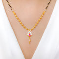 Pink Accented Black Bead Necklace