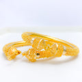 Fancy Floral Pipe 22k Gold Bangles