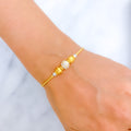 22k-gold-Two tone Cross Bangle Bracelet  