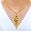 Unique Meenakari Chandelier 22k Gold Pendant