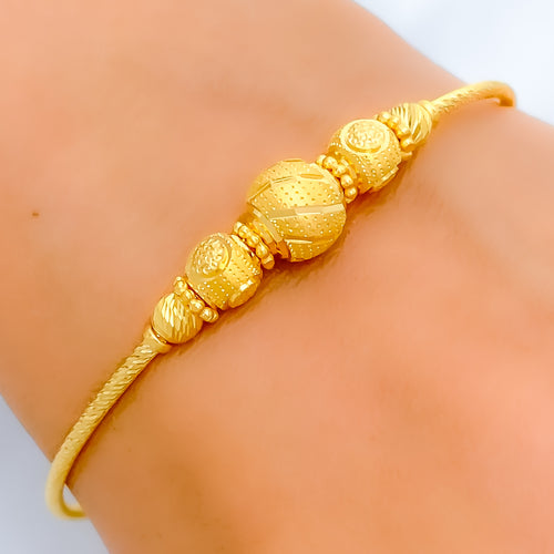 22k-gold-Classic Textured Bangle Bracelet  