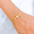 22k-gold-Striped Alternating Bangle Bracelet  