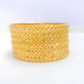 Flower Lined 22k Gold Bangles