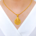 Radiant Pear Drop Pendant 22k Gold Set