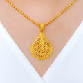 Radiant Pear Drop Pendant 22k Gold Set