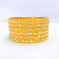 Contemporary Dual Finish 22k Gold Bangles