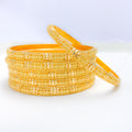 Contemporary Dual Finish 22k Gold Bangles