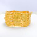 Chic Netted Wave 22k Gold Bangles