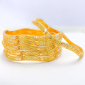 Chic Netted Wave 22k Gold Bangles